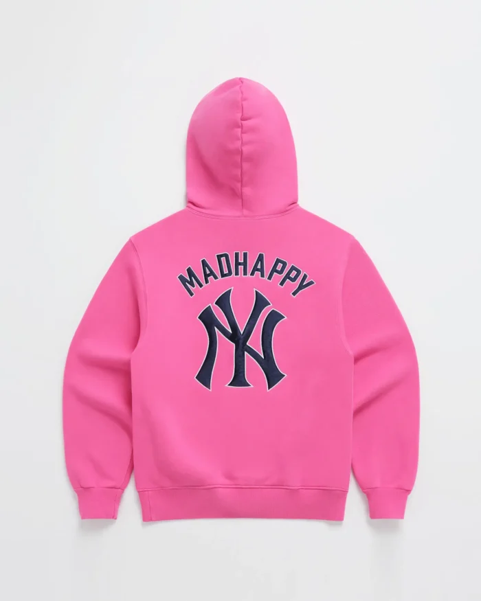 Madhappy Yankees Embroidered Fleece Pink Hoodie